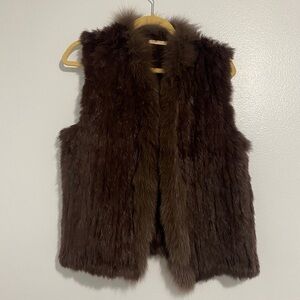 La Fiorentina brown Fox Genuine fur vest